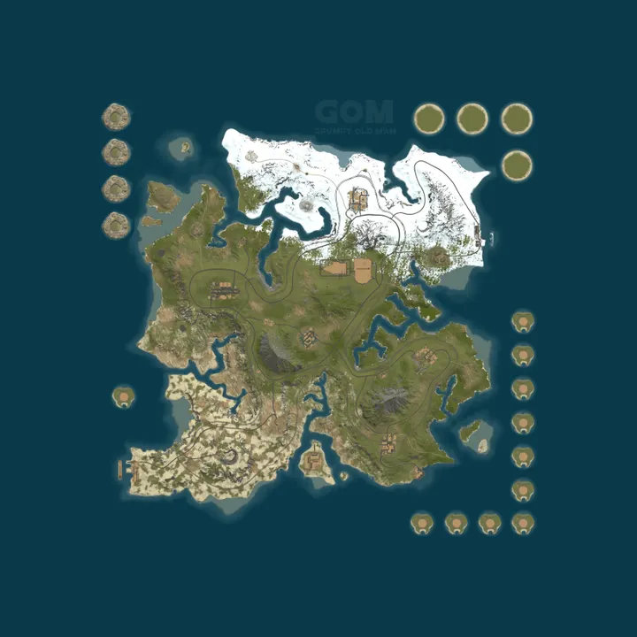Map of EU GOM 15x Bi-weekly PVE Grumpy Old Man |Kits|Skins|BackPack|Sh